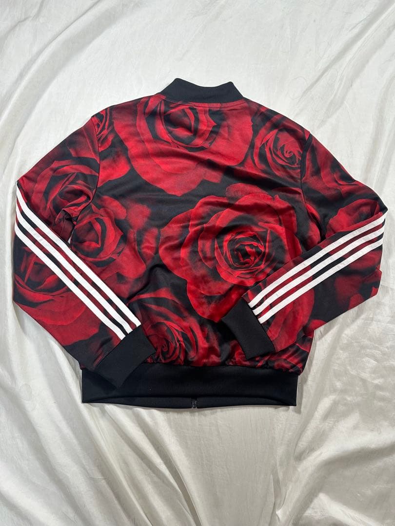 希少　adidas ローズ柄 バラ　トラックジャケット ジャージ 刺繍ロゴ