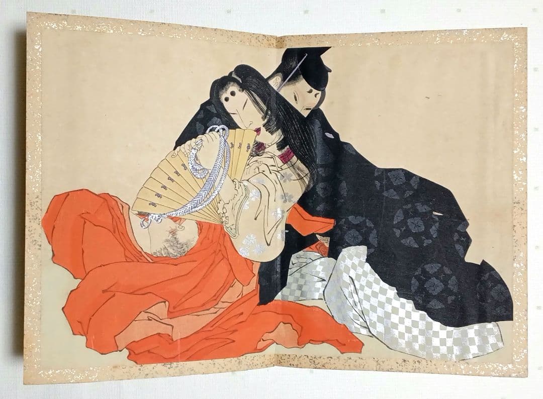 春画画帖浮世絵版画12図柄、版元大黒屋松本平吉、明治期出版