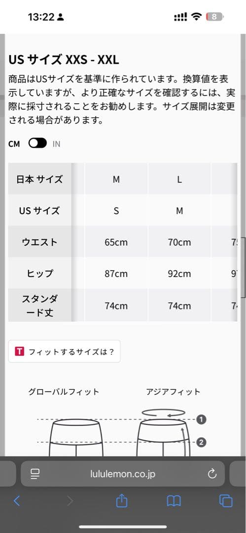 lululemon アジアフィット　ブラック　Fast and Free