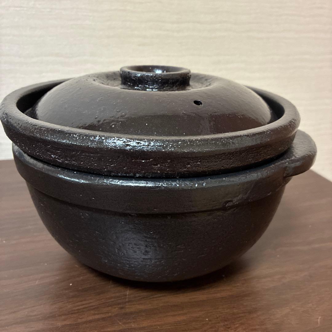 ママ 長谷園　陶珍かまど NC-01 黒 二合炊き