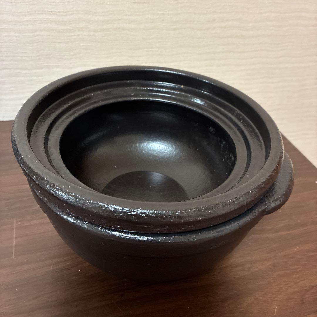 ママ 長谷園　陶珍かまど NC-01 黒 二合炊き