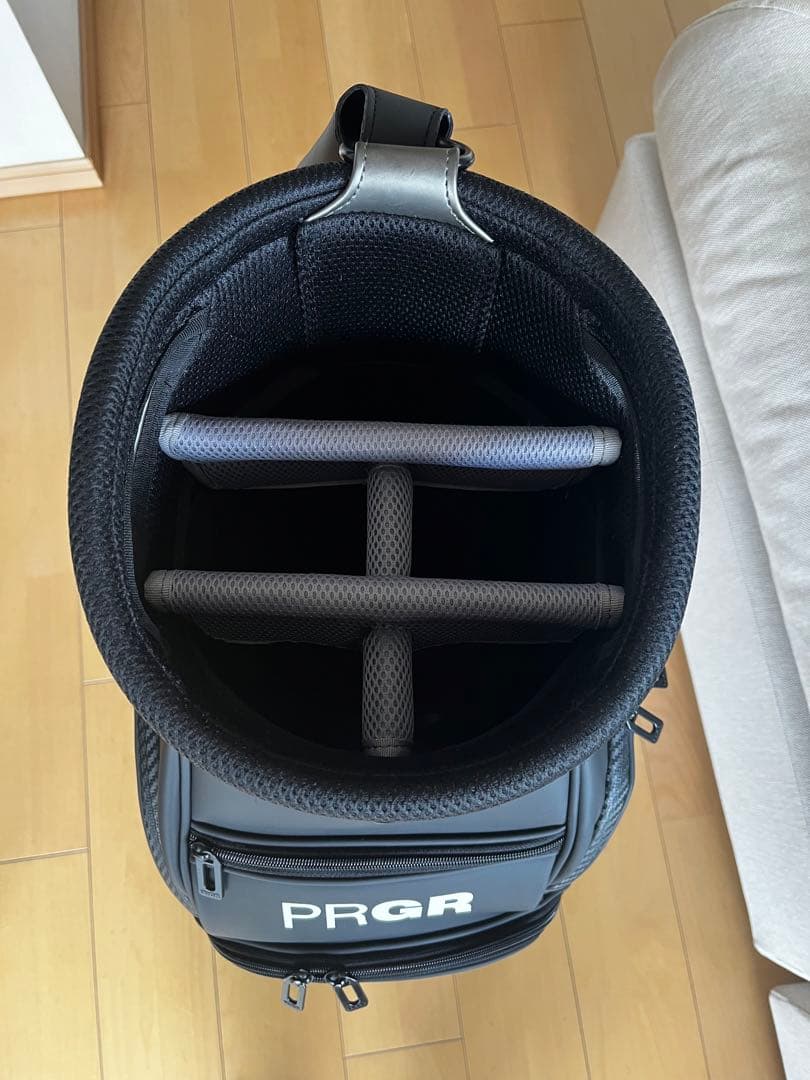 超美品希少プロギア　PRGR ド迫力大きめキャディバッグ 黒 プロ仕様コンパクト