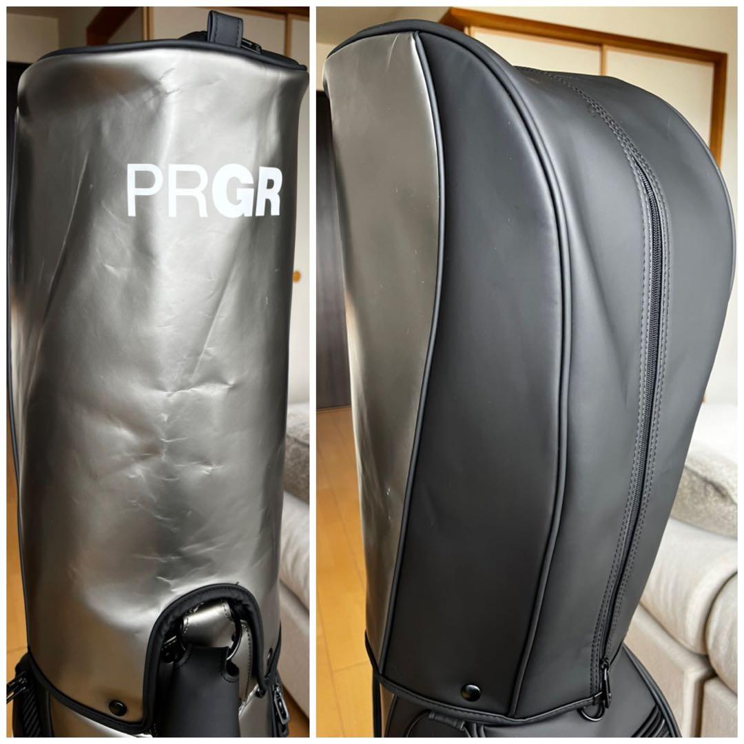 超美品希少プロギア　PRGR ド迫力大きめキャディバッグ 黒 プロ仕様コンパクト