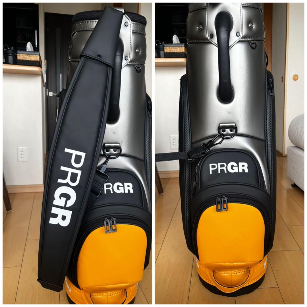 超美品希少プロギア　PRGR ド迫力大きめキャディバッグ 黒 プロ仕様コンパクト