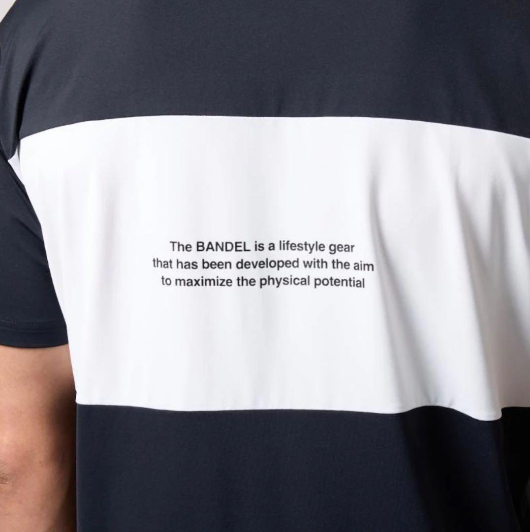 【新品・タグ付き】BANDEL メンズ モックネック 黒×白 胸ポケット XL