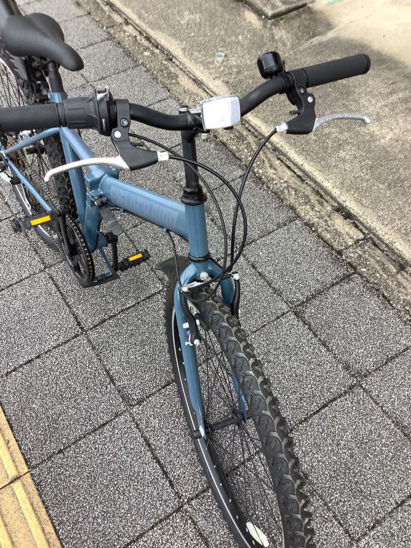 26インチ 青 折り畳み自転車 6段変速