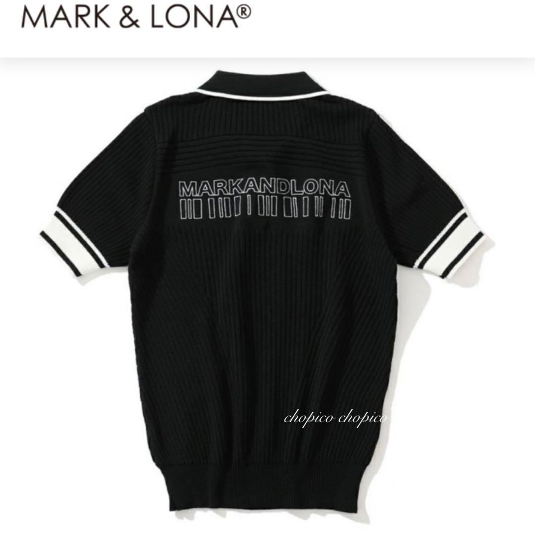 MARK&LONA【完売】ニット半袖(マークアンドロナ)36Sブラック黒ゴルフ