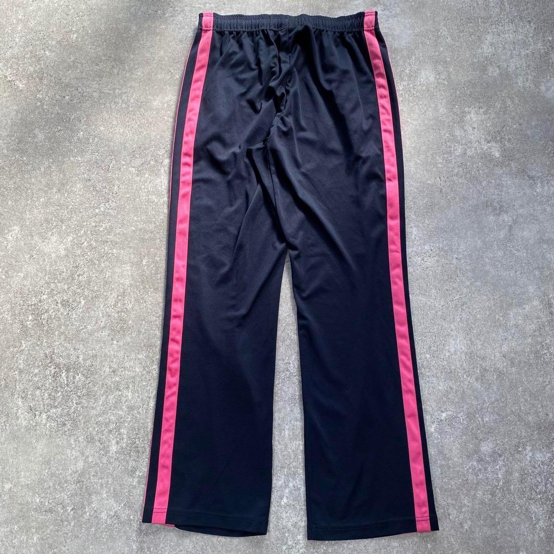 00's adidas セットアップジャージ【M】トラックジャケット　紺　ピンク