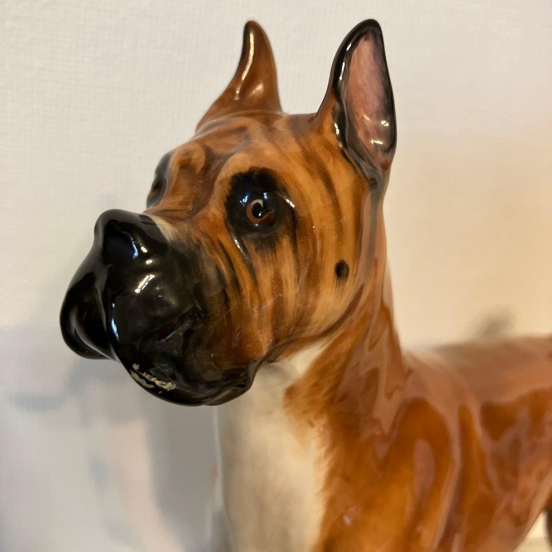 ロイヤルドルトン　ボクサー　陶器　英国製　ビンテージ　フィギュリン　犬