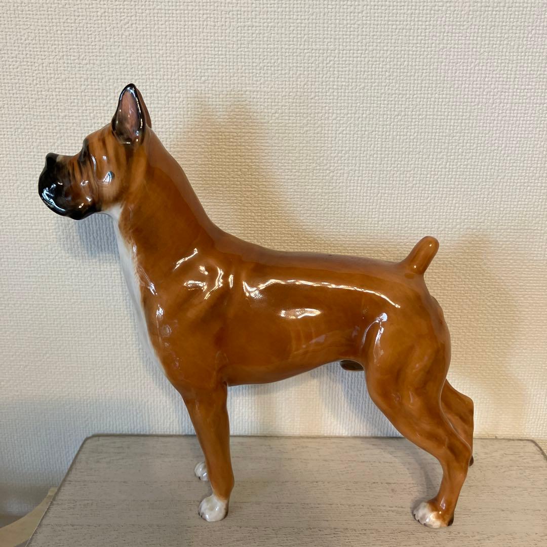 ロイヤルドルトン　ボクサー　陶器　英国製　ビンテージ　フィギュリン　犬