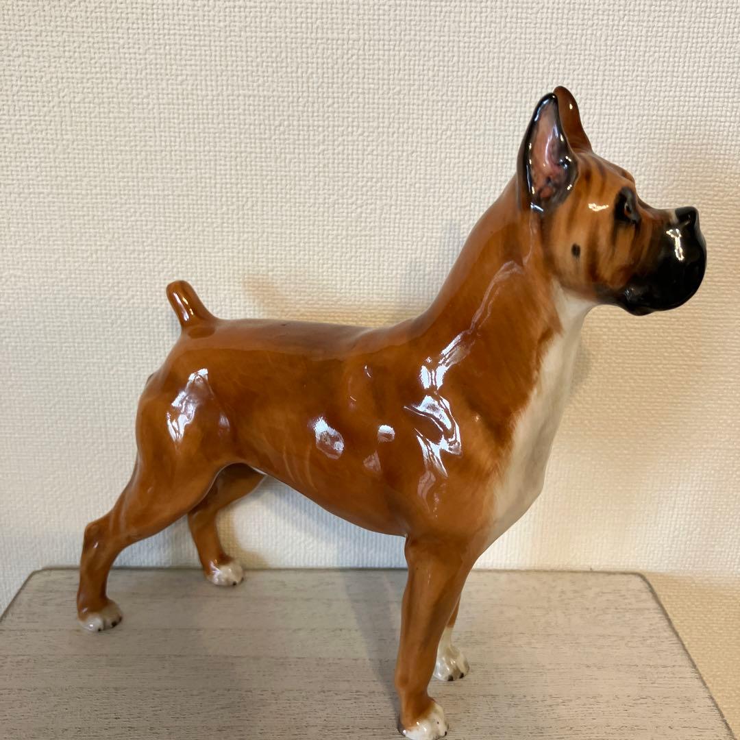 ロイヤルドルトン　ボクサー　陶器　英国製　ビンテージ　フィギュリン　犬