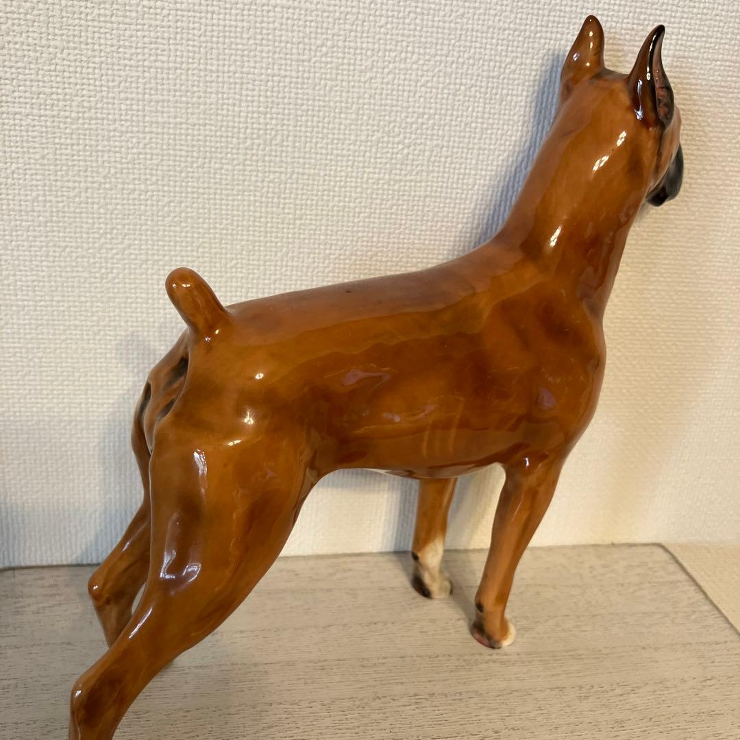ロイヤルドルトン　ボクサー　陶器　英国製　ビンテージ　フィギュリン　犬