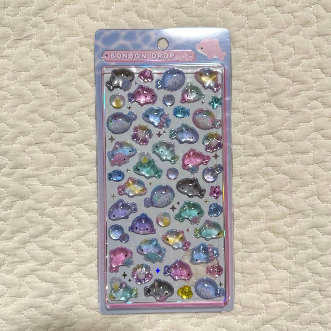 正規品　水族館限定　ボンボンドロップシール　6種　コンプリート　うみのいきもの