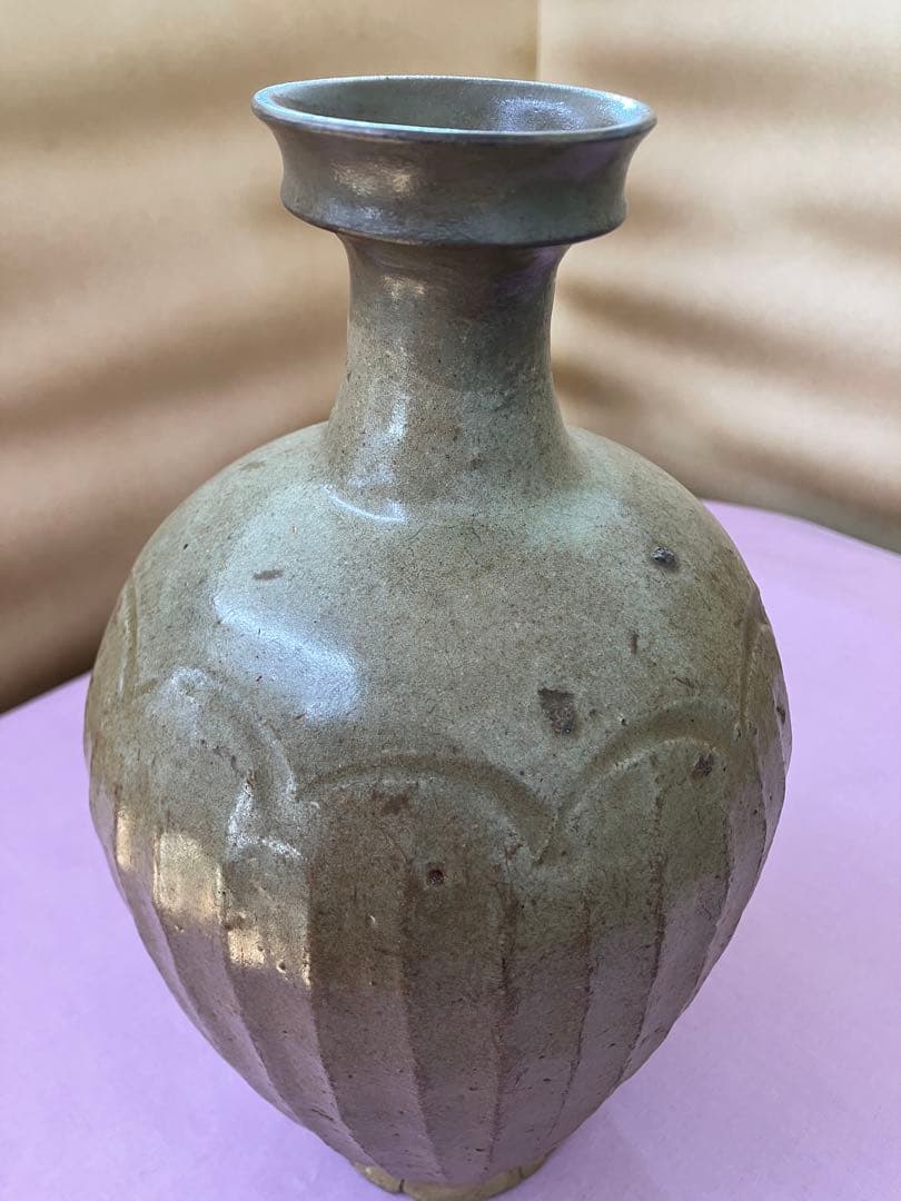 【お値下げ】青磁鎬文花入