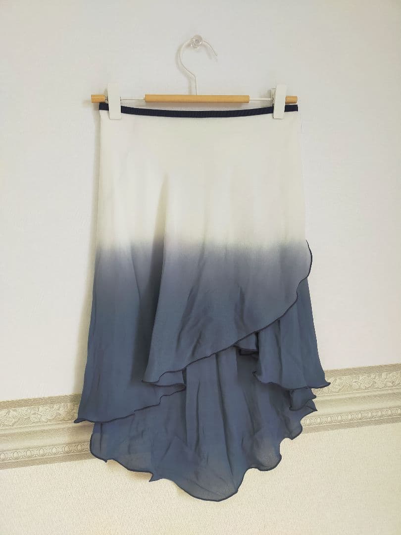 ハンドメイド　バレエ　巻きスカート　グラデーション　ネイビー