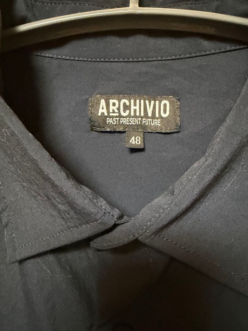 【撥水・高機能】archivio アルチビオ 星柄ロゴ 半袖シャツ 48（L）