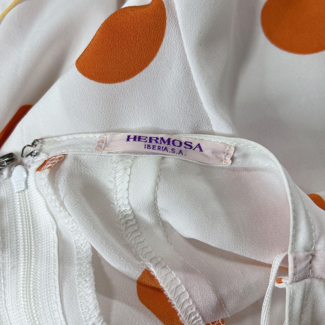 美品 HERMOSAフラダンス用 水玉模様 ロングドレス セットアップ 練習用