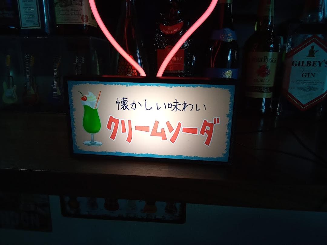 クリームソーダ コーラ 喫茶 カフェ 昭和レトロ 看板 置物 雑貨 ライトBOX
