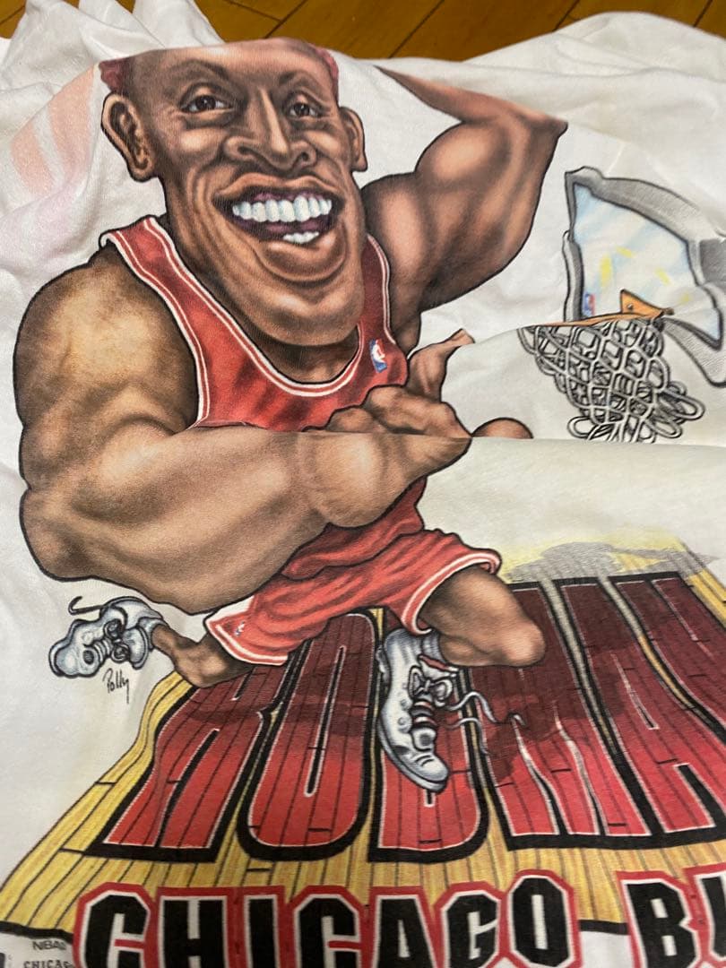 Chicago BULLS ブルズ　ロッドマンUSA製 Tシャツ NBA L