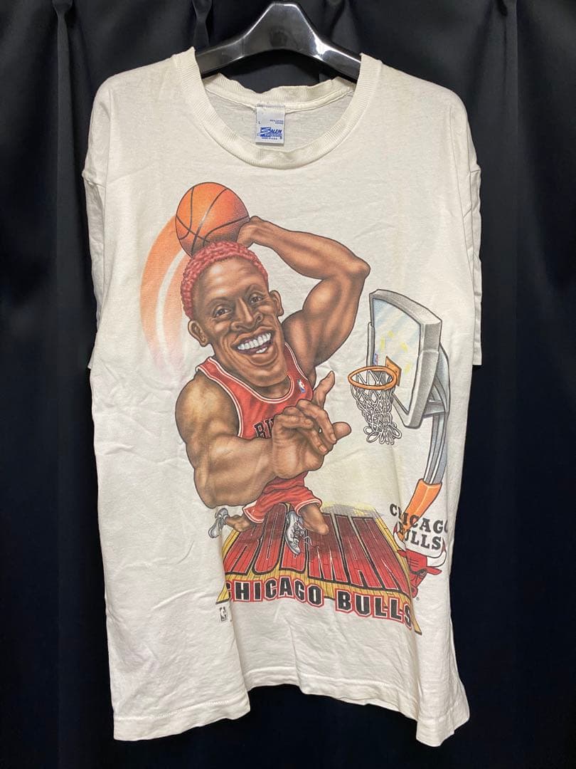 Chicago BULLS ブルズ　ロッドマンUSA製 Tシャツ NBA L