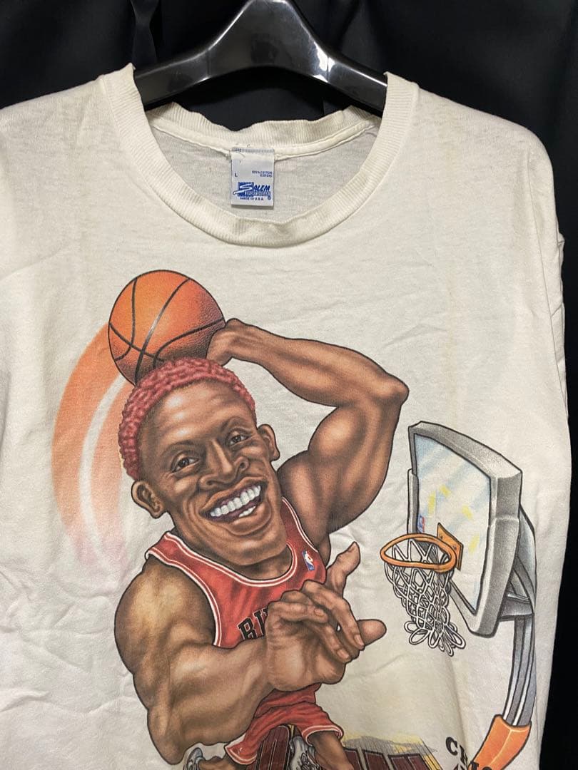 Chicago BULLS ブルズ　ロッドマンUSA製 Tシャツ NBA L