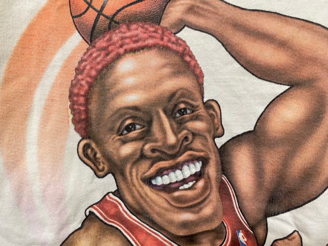 Chicago BULLS ブルズ　ロッドマンUSA製 Tシャツ NBA L