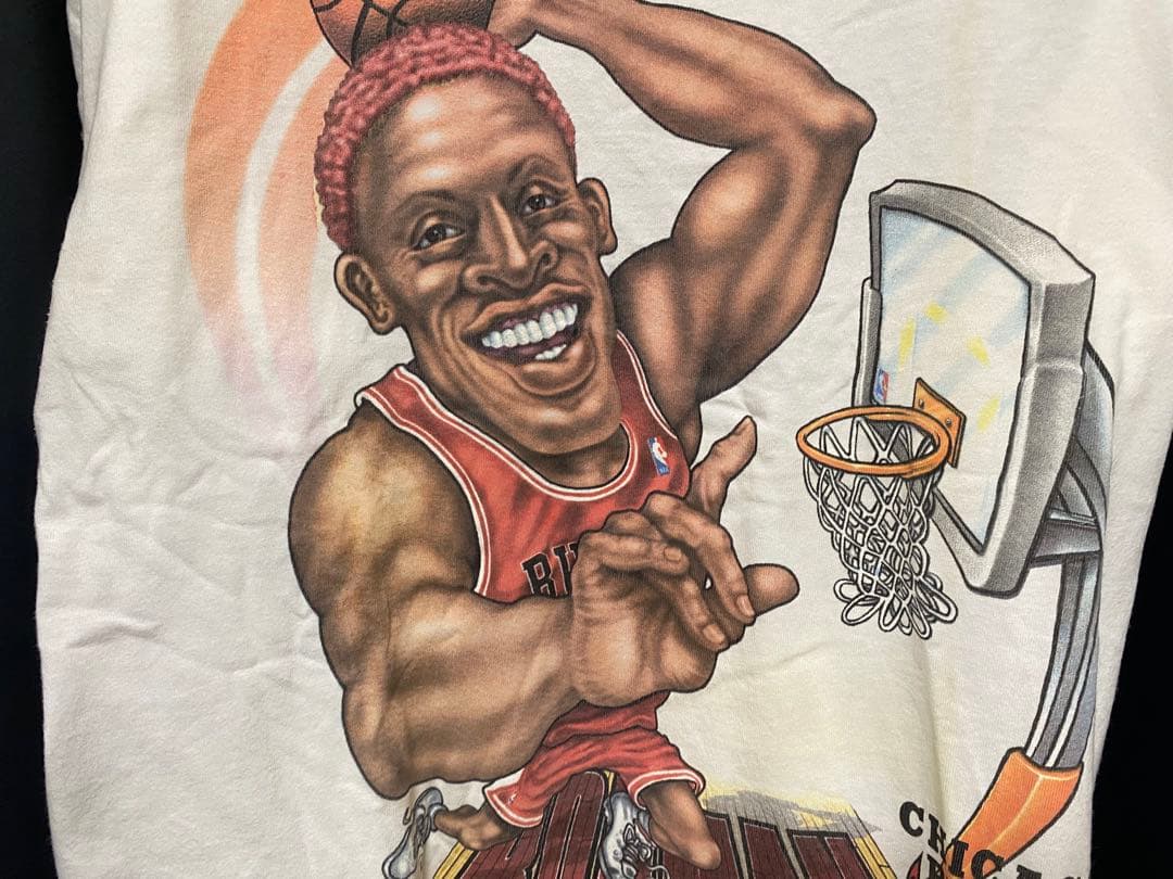 Chicago BULLS ブルズ　ロッドマンUSA製 Tシャツ NBA L