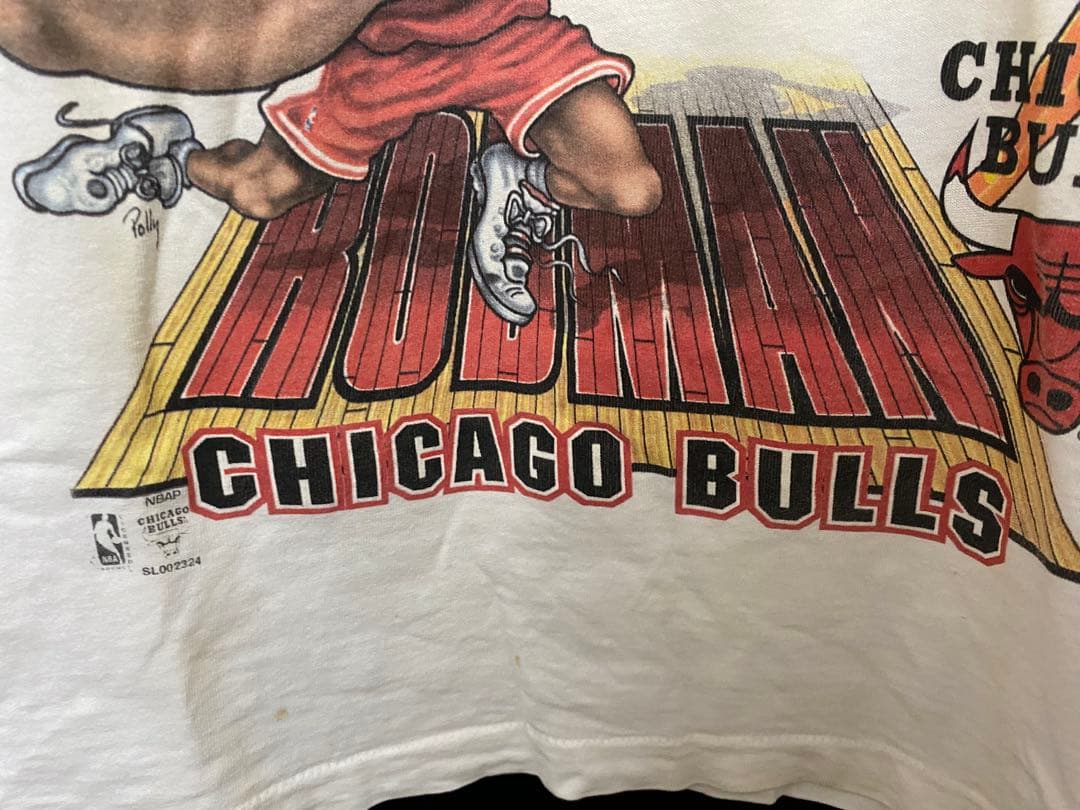 Chicago BULLS ブルズ　ロッドマンUSA製 Tシャツ NBA L