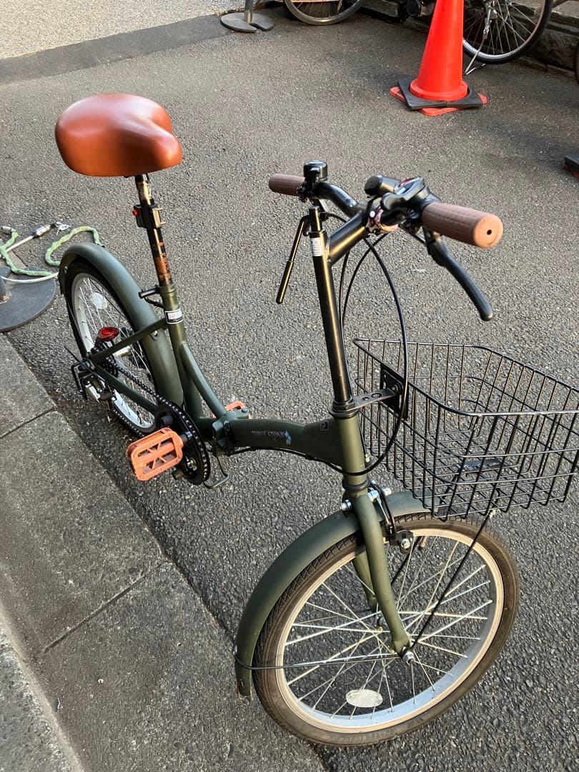 オリーブグリーン 折りたたみ自転車　20インチ