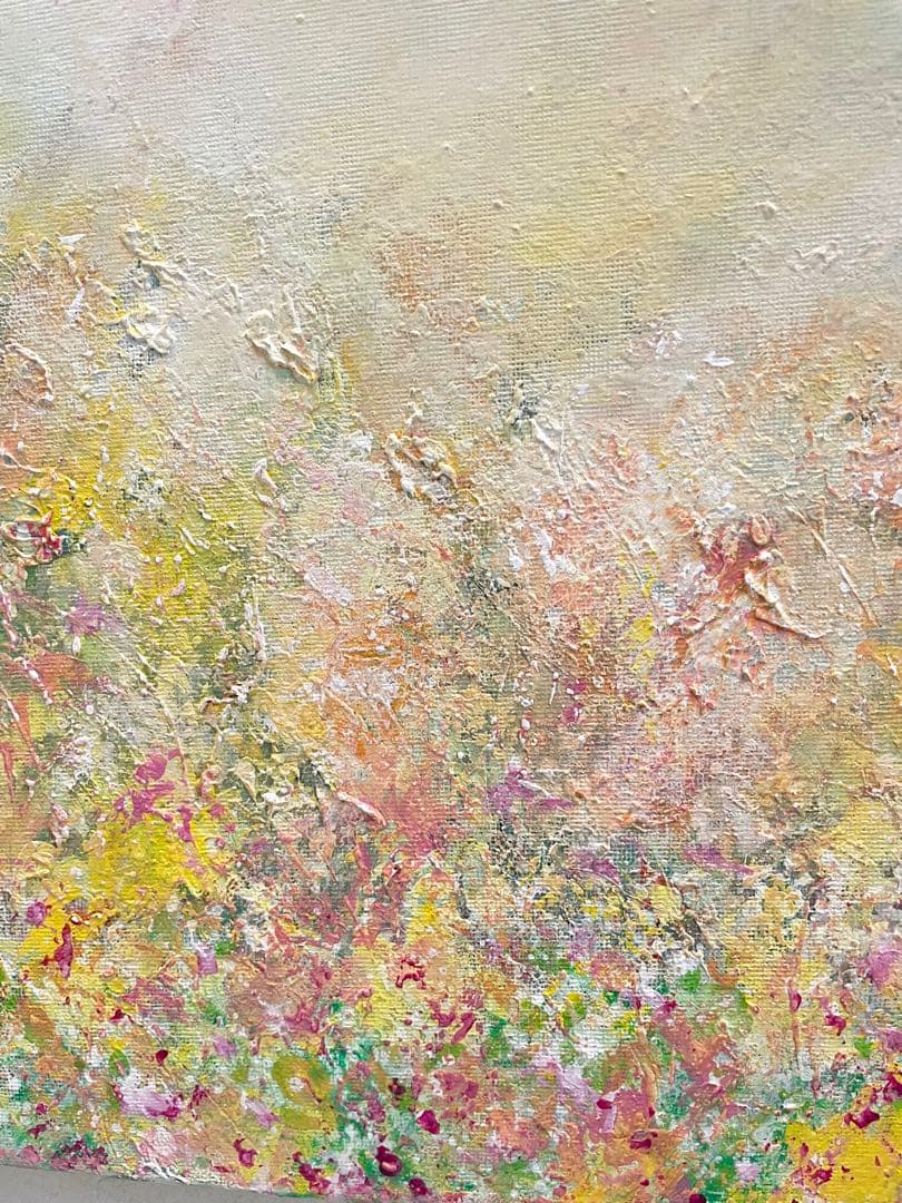 529 抽象画 アクリル画 原画 キャンバスボード F6 優しい光に包まれて