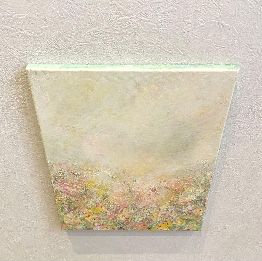 529 抽象画 アクリル画 原画 キャンバスボード F6 優しい光に包まれて