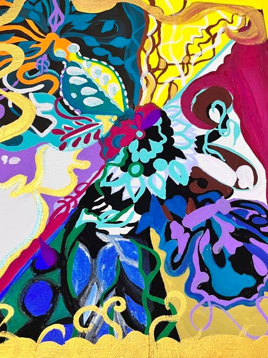 絵画　生き物　花　Dahlia