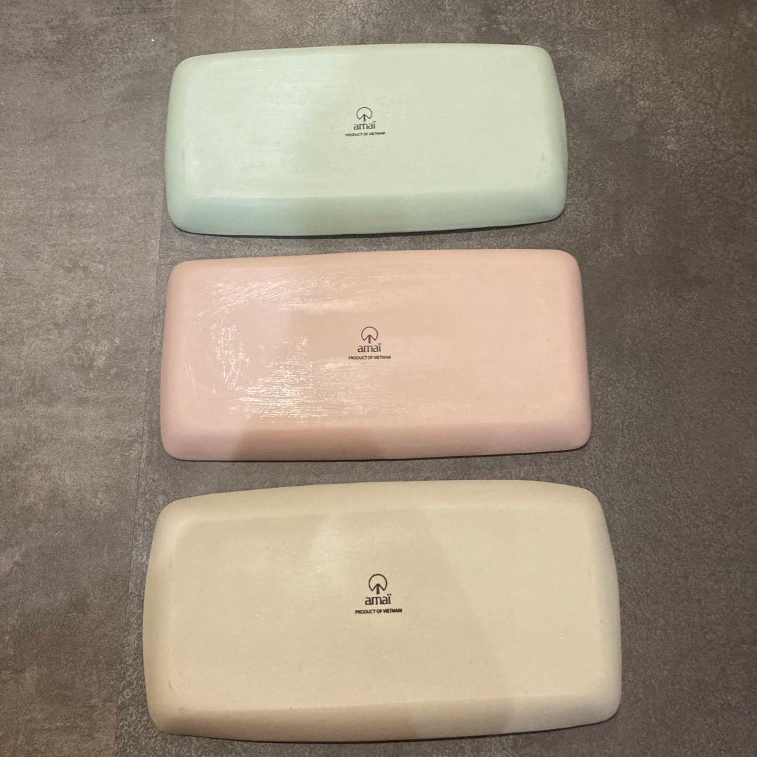 amai アマイ　長方皿　プレート　3枚セット　カラフル　可愛い　パステルカラー