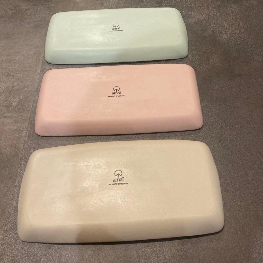 amai アマイ　長方皿　プレート　3枚セット　カラフル　可愛い　パステルカラー