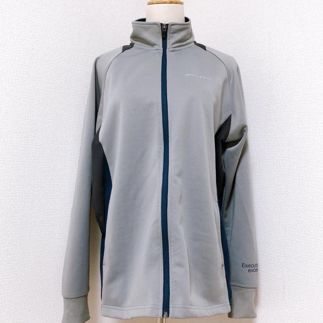 【美品】ニューバランス　シンプル万能トレーニング長袖フルジップスポーツウェア―