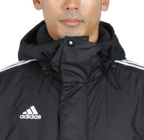 【美品】adidas ベンチコート ロング　裏ボア 大きいサイズ 2XL 黒