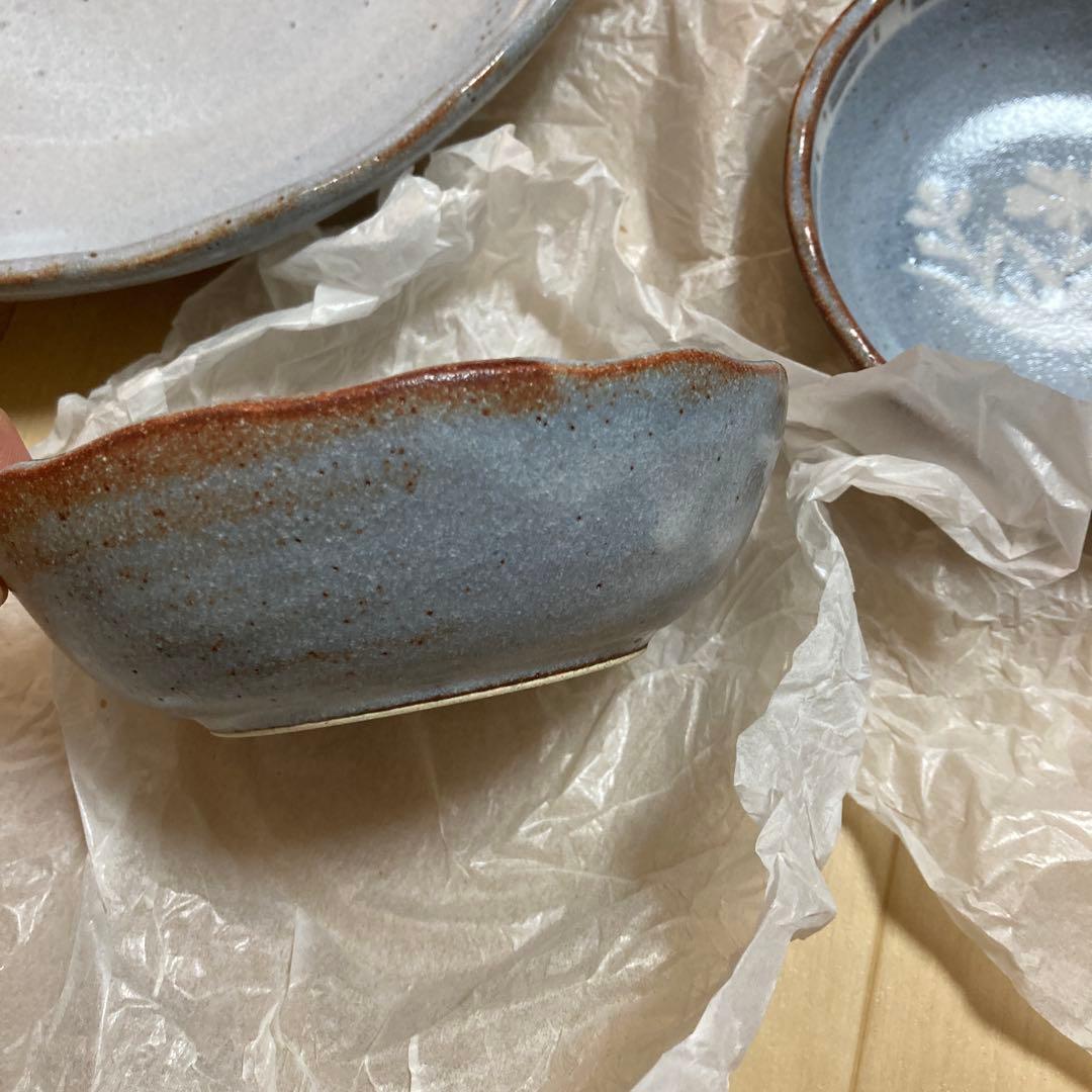 橘吉 たち吉 大皿　鉢　5客セット　ねずみ志野