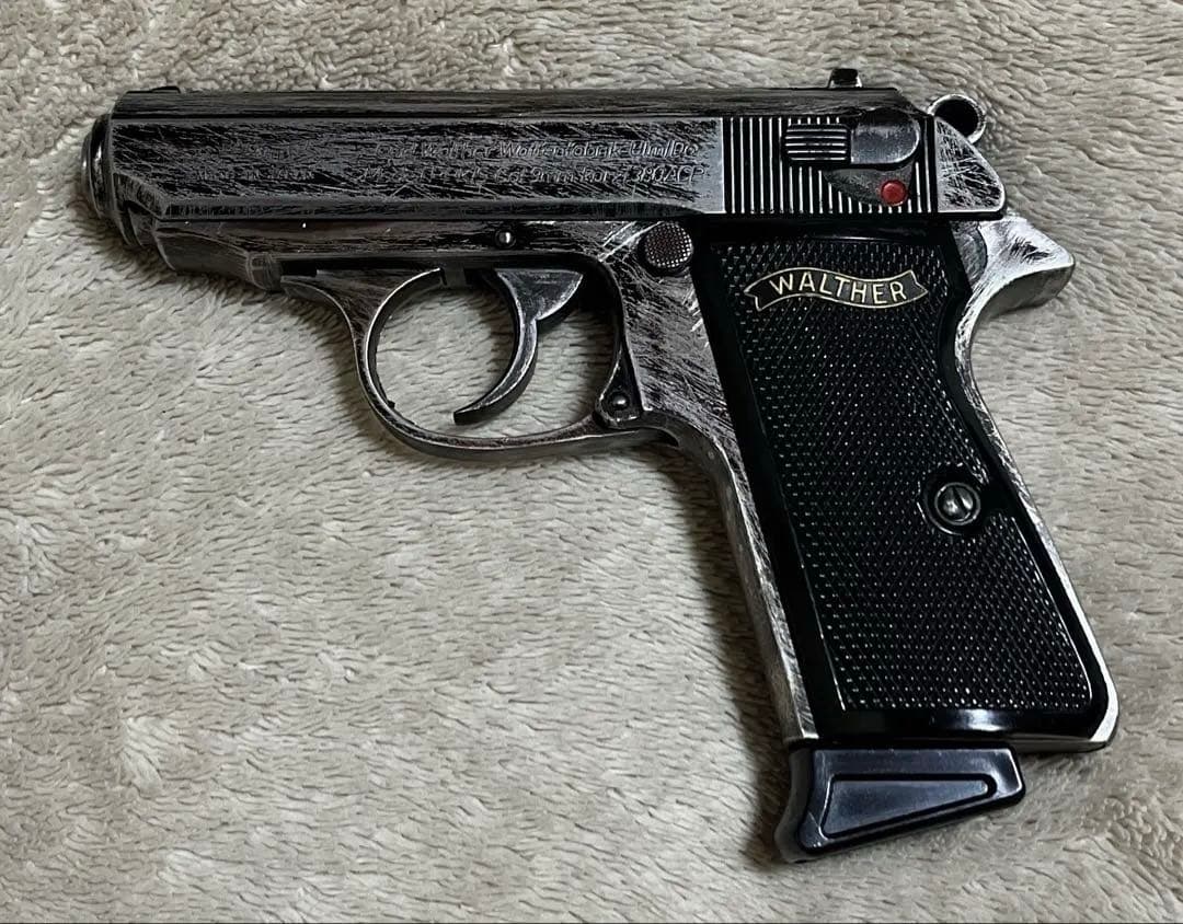 マルゼン ワルサーPPK/S カスタムモデル　ダメージ塗装　クッションケース付き