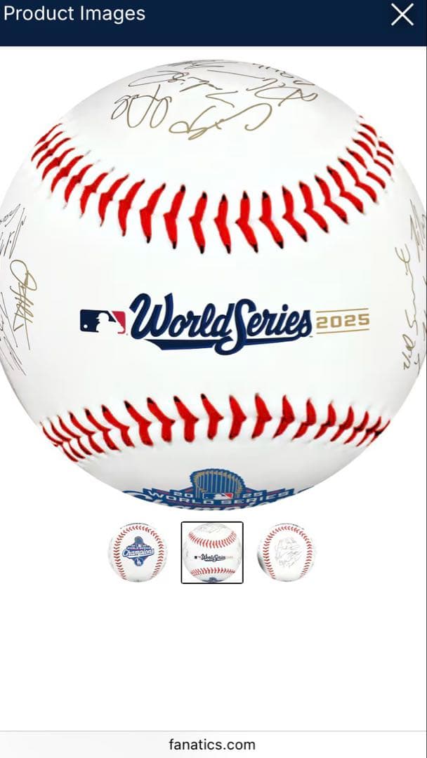 Dodger2025ワールドシリーズチャンピオンレプリカサインボール+ステッカー
