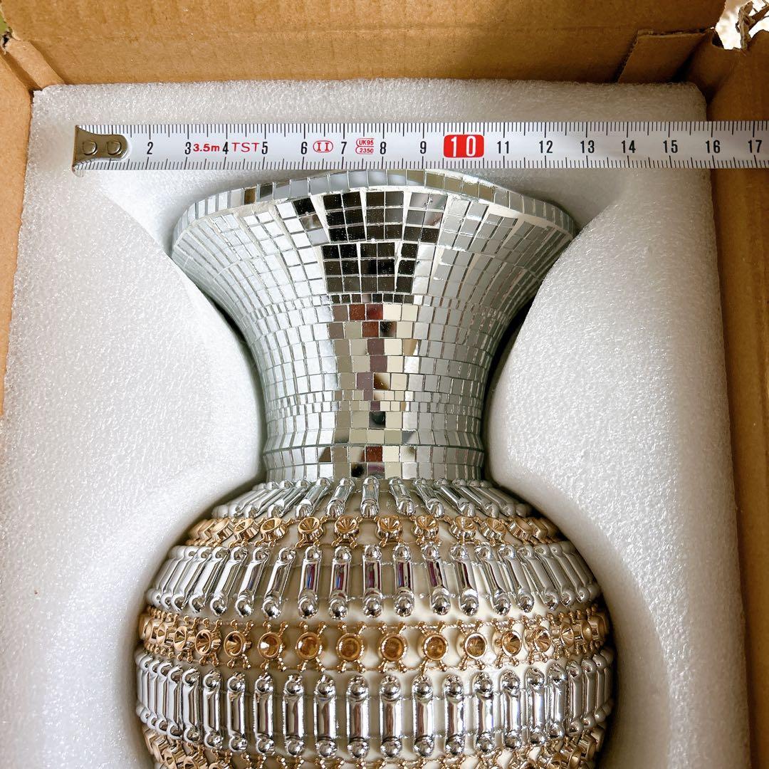 $ セラミック花瓶 ヴィンテージ シルバー 花瓶 室内装飾 装飾花瓶 30cm