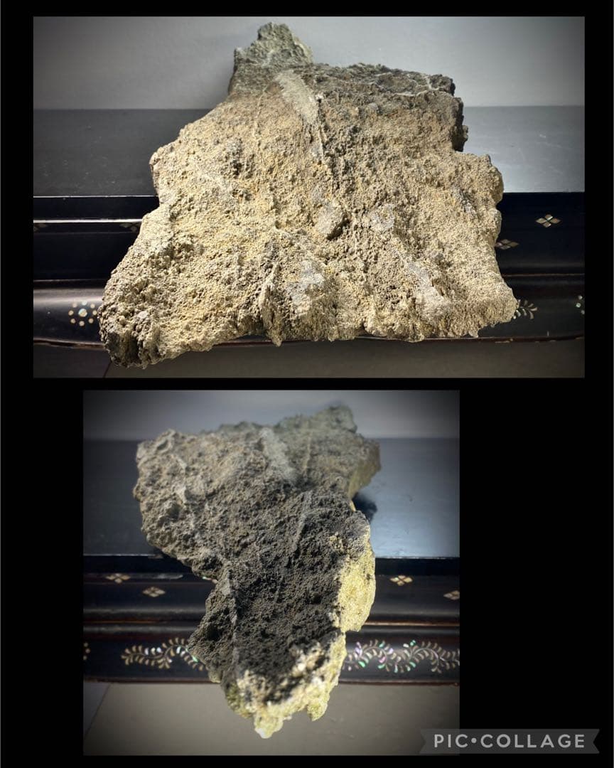 6585 佐治川石 ウブ 横56.5cm 重量:6kg 水石 盆栽 鑑賞石