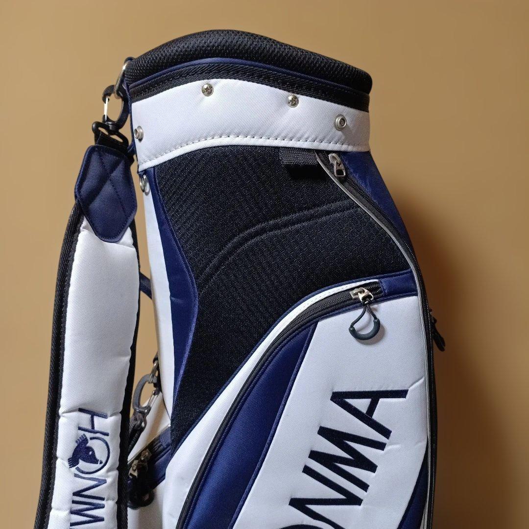 美品 軽量HONMA キャディバッグ ホワイト・ネイビー
