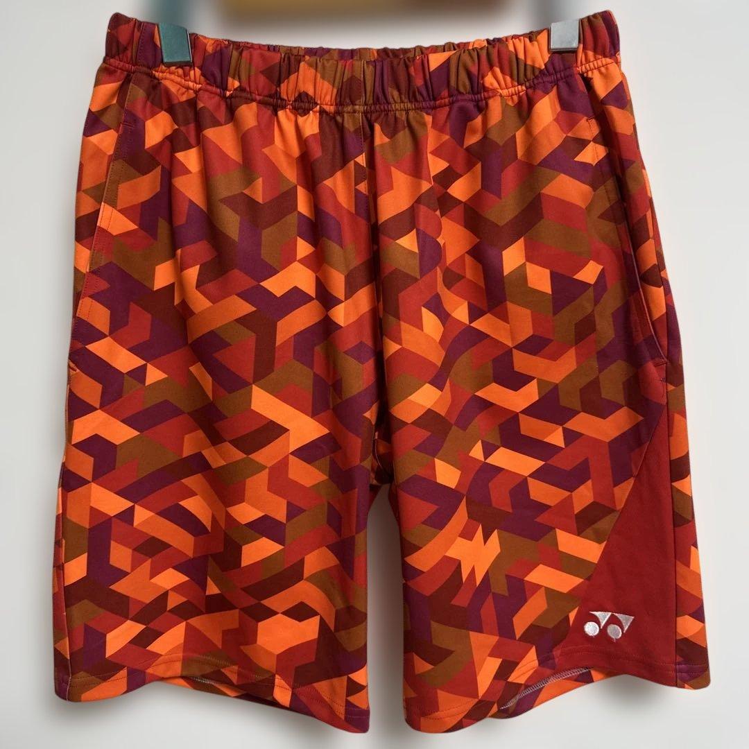 【美品】YONEX ハーフパンツ　ベリークールユニ　柄パン　赤