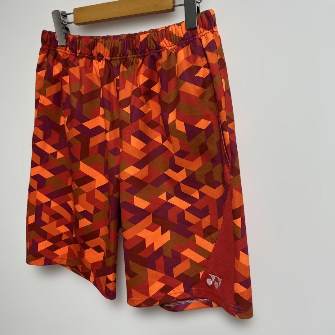 【美品】YONEX ハーフパンツ　ベリークールユニ　柄パン　赤