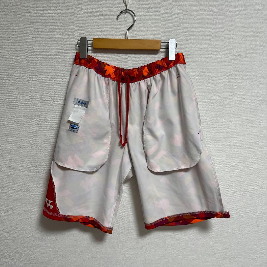 【美品】YONEX ハーフパンツ　ベリークールユニ　柄パン　赤