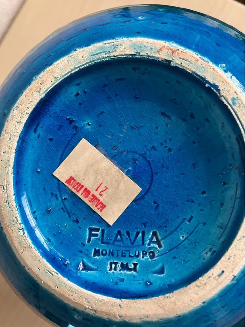 青い花瓶 インテリア　FLAVIA イタリア製