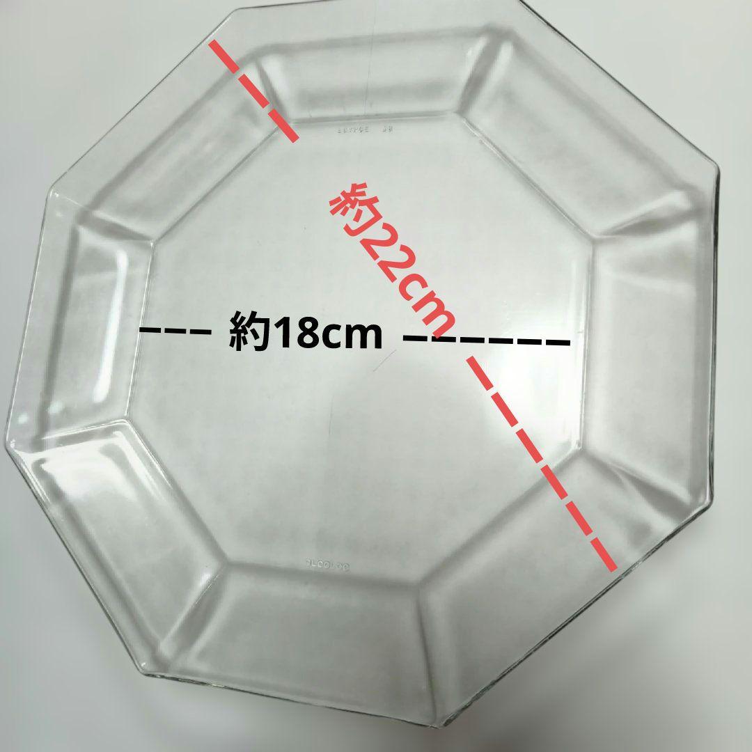 八角形 透明皿 約22cm