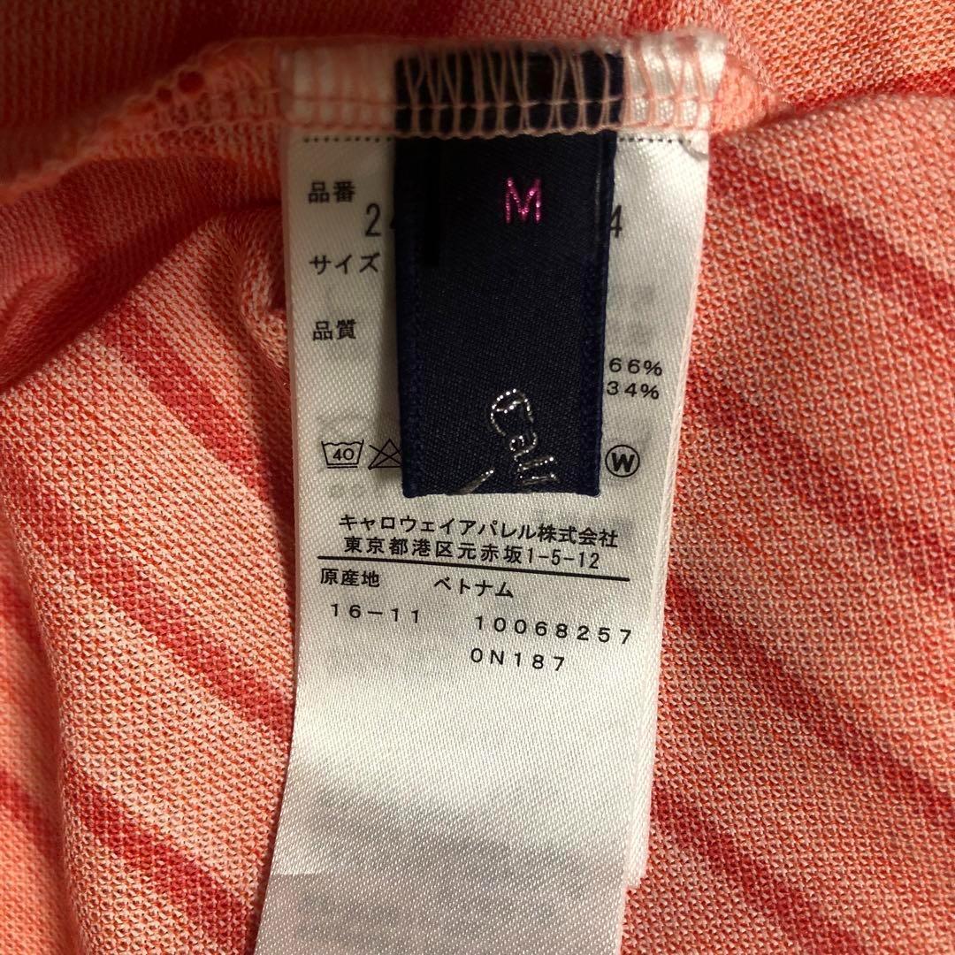 美品 キャロウェイ ゴルフ 半袖 モックネック ウェア オレンジ ラメ Mサイズ