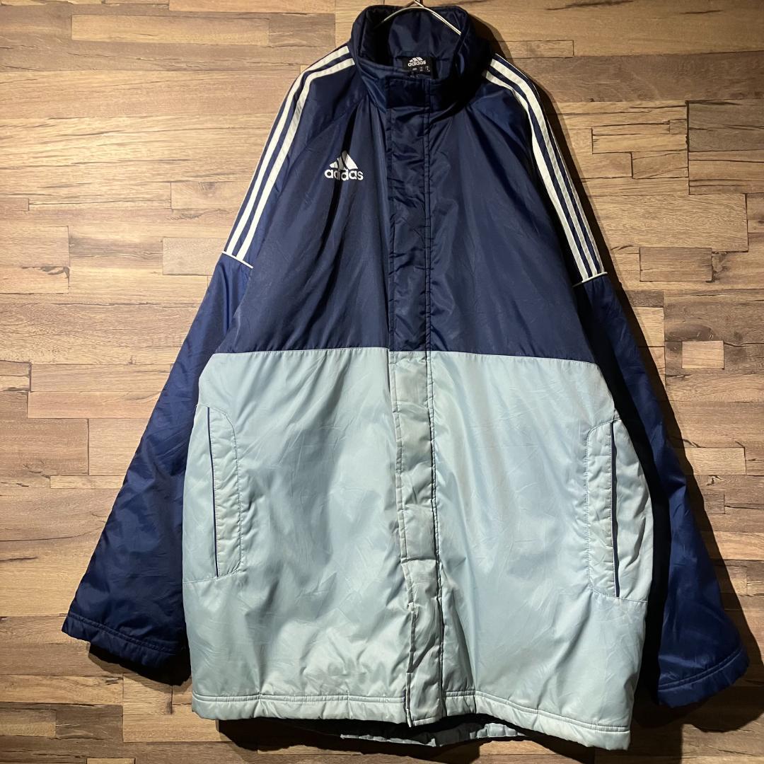 adidas　アディダス　ウォームアップジャケット　紺/グレー　サイズO