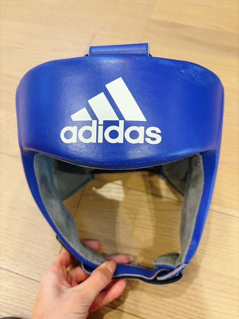adidas 赤 青　ボクシング　ヘッドギア